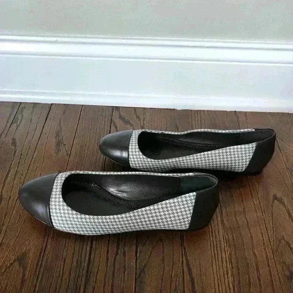Brooks Brothers “346” Women’s 8 Gray/Brown Houndstooth Flats - NEW IN BOX!! - Picture 3 of 9